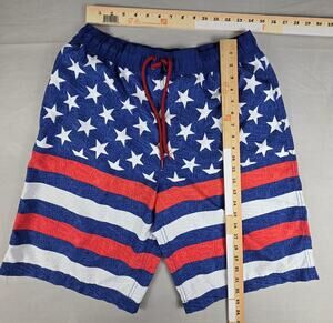O'Rageous American Flag Swim Trunks Men's Size Small USA Patriotic Board Shorts